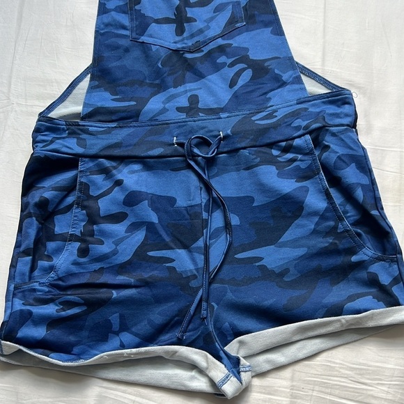 Summer Camouflage Overall Shorts Drawstring Jumpsuit - Picture 5 of 9